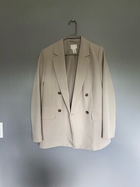 H&M Double-Breasted Light Taupe Blazer
